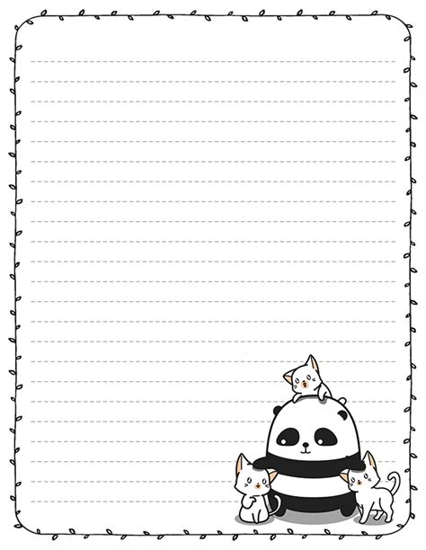 Kawaii Cute Panda Printable Pen Pal Stationery