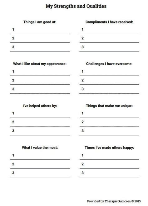 Self Esteem Worksheets, Self Esteem Activities, Coping Skills ...