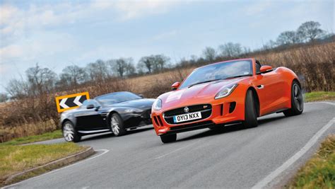 Jaguar F-type V8 S vs Aston Martin V8 Vantage Roadster | evo