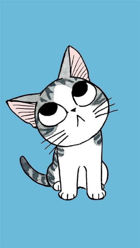 Cute Cartoon Kitten #iPhone #6 #plus #wallpaper | Cat wallpaper, Kitten cartoon, Cute cat wallpaper