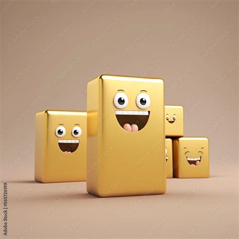 Cute Cartoon Gold Bar Character (Generative AI) Stock Illustration ...