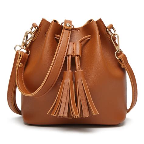 Vintage Solid Leather Handbag Cross Body Women Shoulder Bag With ...