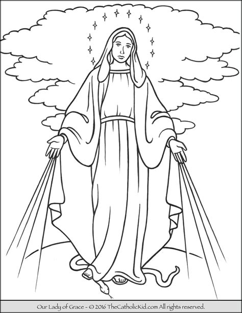 Our Lady of Grace Coloring Page Mary - TheCatholicKid.com | Jesus ...