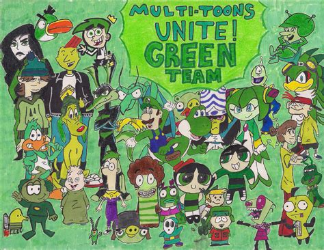 Multi-Toons Unite! Green Team A. by WormVsBird93 on DeviantArt