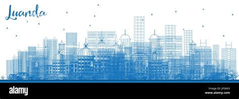 Outline Luanda Skyline with Blue Buildings. Vector Illustration ...