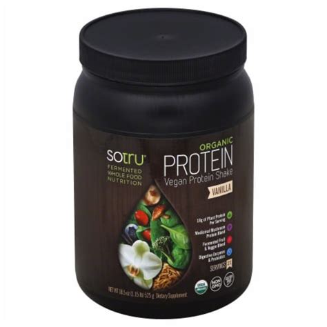 SoTru Organic Vegan Vanilla Protein Shake Powder, 18.5 oz - Food 4 Less