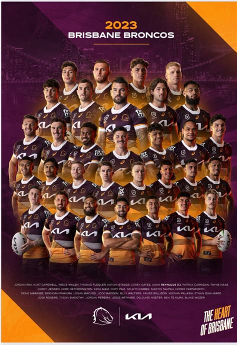 2023 BRISBANE BRONCOS TEAM POSTER, NRL RUGBY | eBay