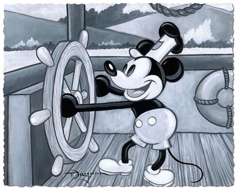 Mickey Mouse Steamboat Willie Walt Disney Fine Art Tim Rogerson Signed ...