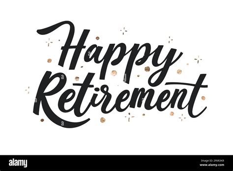 Creative happy retirement lettering Vector illustration Stock Vector ...