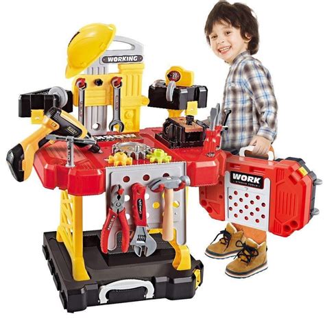 Most Popular Educative Toys For Toddlers Boys Kids Tool Workbench 110Pc Play Set