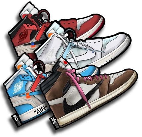 Air Jordan 1 OW collection High quality weather proof Matte stickers 3. ...