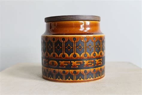 Vintage Ceramic Coffee Container 70s Retro by babybirdvintage