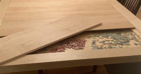 DIY Dining Table Has A Hidden Compartment For Puzzles And Games