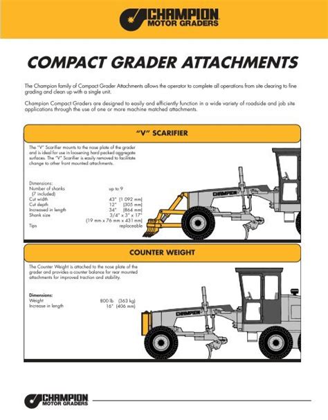 COMPACT GRADER ATTACHMENTS - Champion Motor Graders