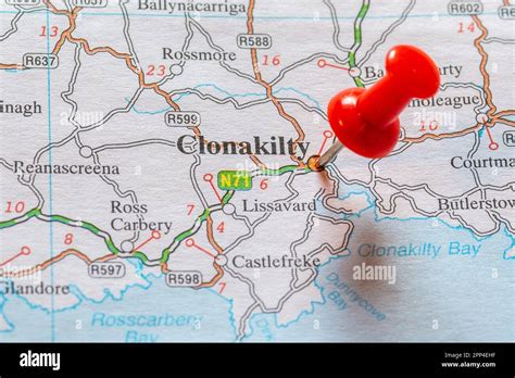 Pin in map marking Clonakilty, Ireland Stock Photo - Alamy