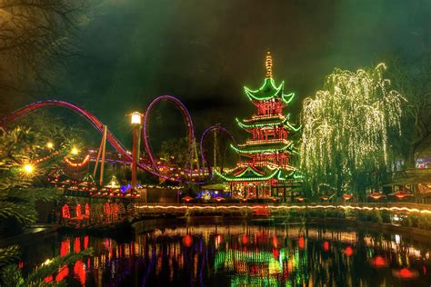 Tivoli Gardens in Copenhagen by Night Photograph by Carol Japp - Pixels