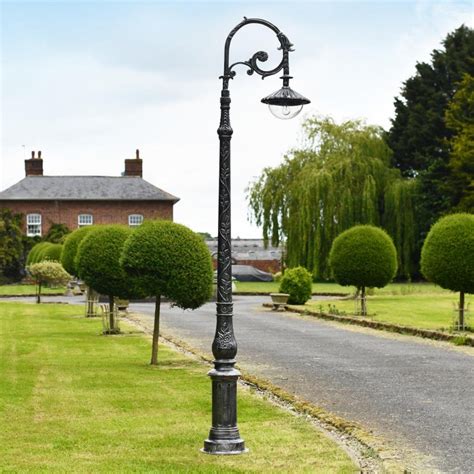 "The Grange" Antique Silver Cast Iron Ornate Lamp Post 3.1m | Black Country Metalworks