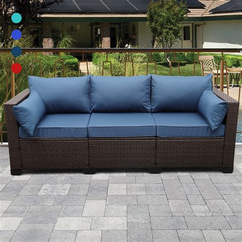 Buy Rattaner 3-Seat Patio Wicker Sofa, Outdoor Rattan Couch Furniture ...