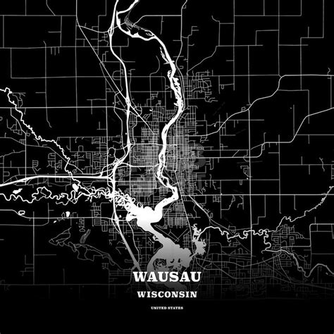 Wausau, Wisconsin, USA map | Wausau, Map poster, Poster template