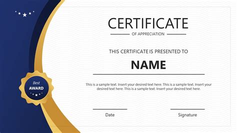 Award Certificate Slide Template for Presentation - SlideModel