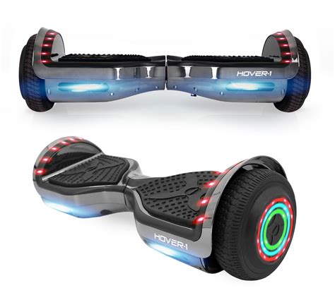 Hover-1 Chrome Hoverboard W/ 6.5" Wheels, Built-In Bluetooth Speaker, LED Headlights ...