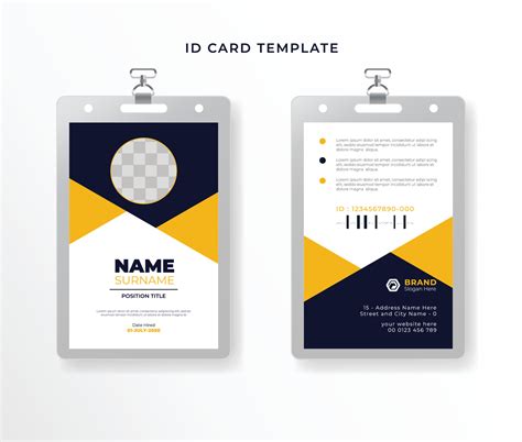 corporate business company minimalist id card design for employees ...