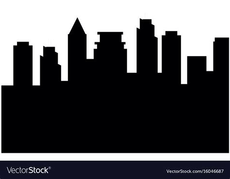 City buildings silhouette Royalty Free Vector Image