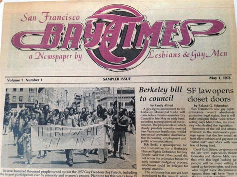 SF Bay Times, City's First Newspaper Produced Jointly by Gay Men and ...