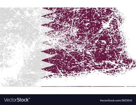 Flag of qatar with old texture Royalty Free Vector Image