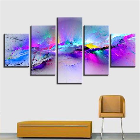 Color Splash – Abstract 5 Panel Canvas Art Wall Decor – Canvas Storm