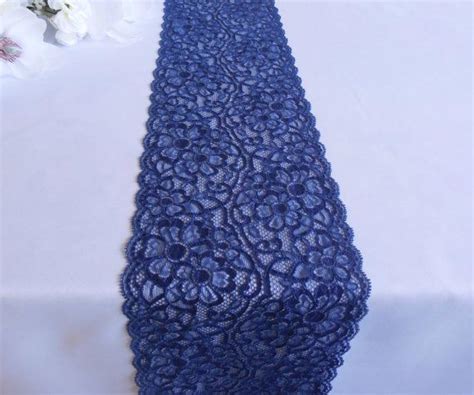 Navy blue lace table runner wedding lace runner by DaniellesCorner | Lace table runner wedding ...