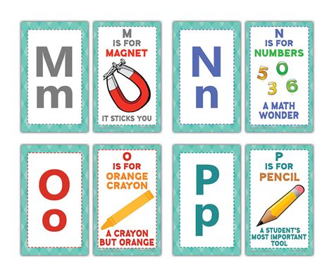 Creanoso English Alphabet Fun School Theme ABCs Flashcards Ã¢â‚¬â€œ 26