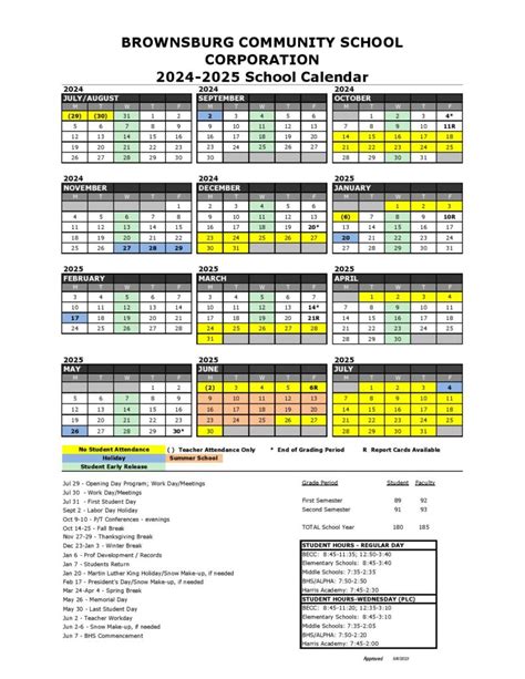 Brownsburg Schools Calendar 2024-2025 | BCSC Holidays