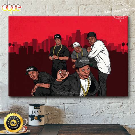 Nwa Straight Outta Compton album Hip-hop Canvas Poster – Musicdope80s.com