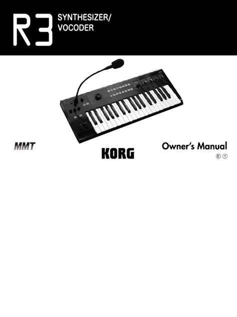 Korg R3 Manual | PDF | Synthesizer | Equalization (Audio)