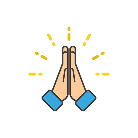 Pray icon. Hands vector illustration in flat design 3079950 Vector Art ...