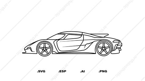 Koenigsegg Jesko Car SVG/EPS Outline - Etsy Sweden