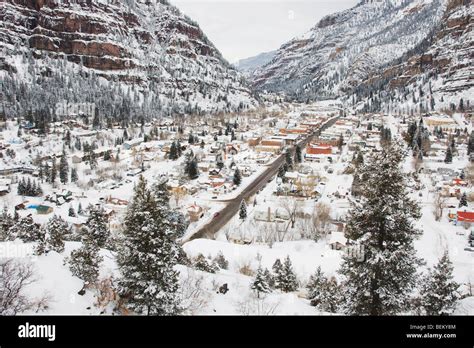 Ouray in winter, Ouray, Rocky Mountains, Colorado, USA Stock Photo - Alamy