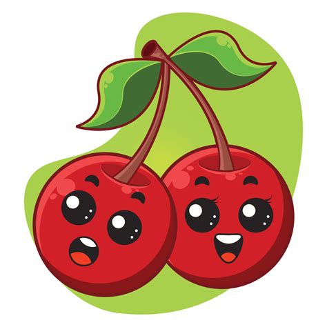 cute cherry cartoon character 7502384 Vector Art at Vecteezy