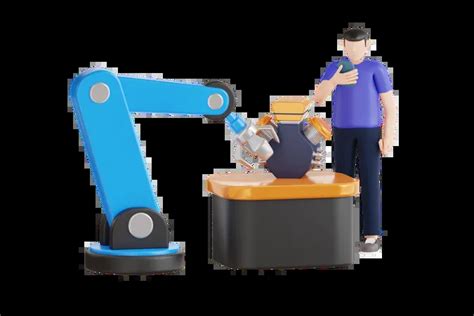 Robotic Arm Is Helping In Manufacturing Process 3D Illustration ...