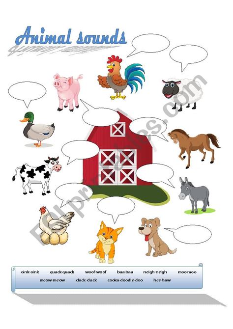 Farm Animals Sounds - Esl Worksheet By Cachua Lively ECC