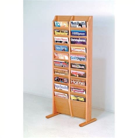 Wooden Mallet 20 Pocket Magazine Rack in Light Oak - Magazine Racks ...