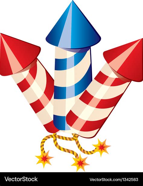 Cartoon fireworks rockets Royalty Free Vector Image