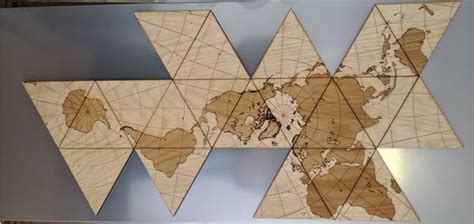 Laser Engraving Dymaxion World Map Wall Art Vector File | Vectors File