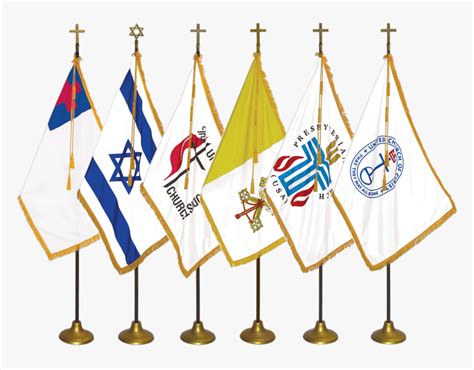 Indoor Religious Flag Sets - Christian Flag Israel Flag, HD Png Download - kindpng