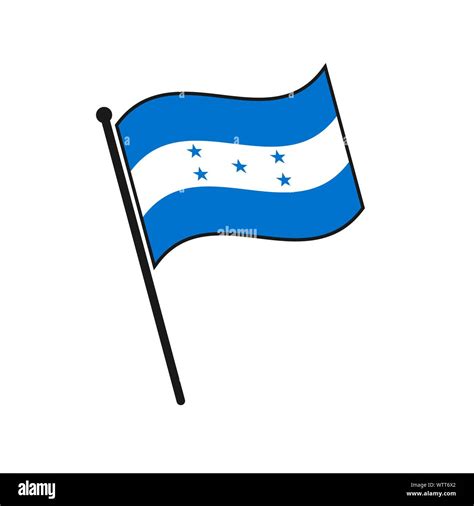 Simple flag Honduras icon isolated on white background Stock Vector ...