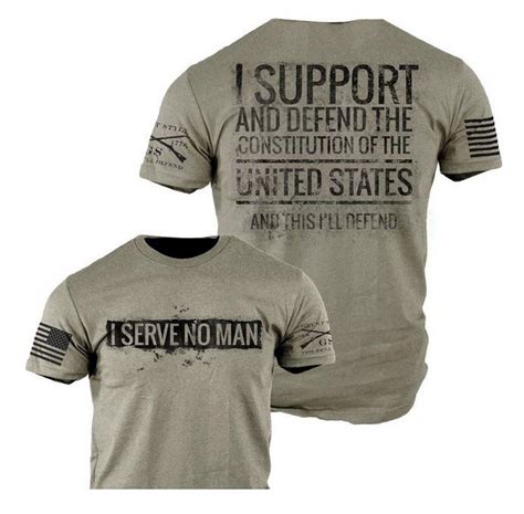 Serve No Man T-Shirt - Grunt Style Military Men's Grey Tee Shirt ...