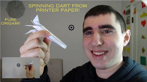 Spinning Dart From PRINTER PAPER - Pure Origami No Cutting - YouTube