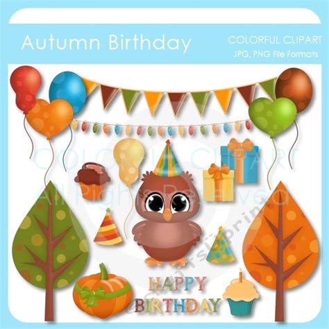 Autumn Birthday Clipart Set - CUP778218_72965 | Craftsuprint