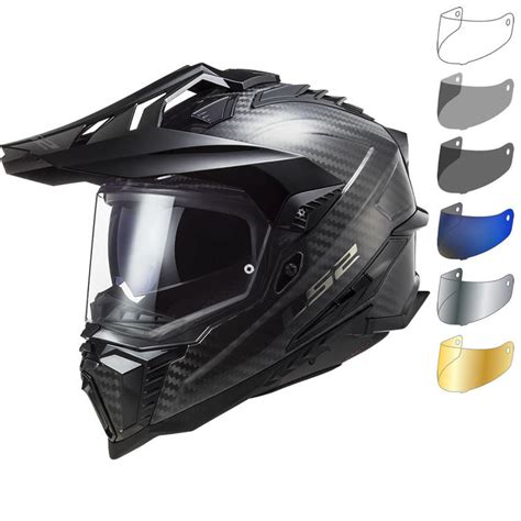 LS2 MX701 Explorer Carbon Solid Dual Sport Motorcycle Helmet & Visor - Adventure Helmets ...